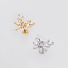 SPARKLING SILVER CRYSTAL MARQUISE CZ FLOWER PUSHIN (THREADLESS) 316L SURGICAL STEEL LABRET SET